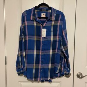 NWT! SO Women’s Long Sleeve Plaid Button Down Shirt Size XXL!